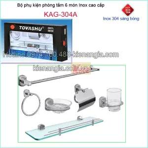 Bộ phụ kiện phòng tắm inox 304 Tovashu 304A