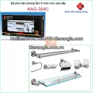 Bộ phụ kiện phòng tắm inox 304 Tovashu 304C