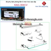 Bộ phụ kiện phòng tắm đế vuông cao cấp TovashuKAG-304CV