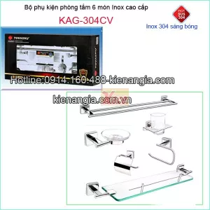 Bộ phụ kiện phòng tắm đế vuông cao cấp TovashuKAG-304CV