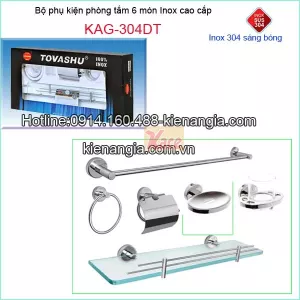 Bộ phụ kiện phòng tắm inox 304 phổ thôngKAG-304DT