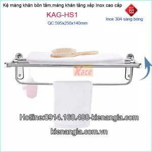 Máng khăn xếp bồn tắm inox 304 Tovashu KAG-HS1