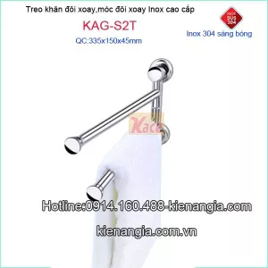 Móc 2 chia phòng tắm,máng khăn đôi kệ bếp KAG-S2T