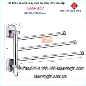 Máng khăn 3 xoay kệ bếp TOVASHU KAG-S3V