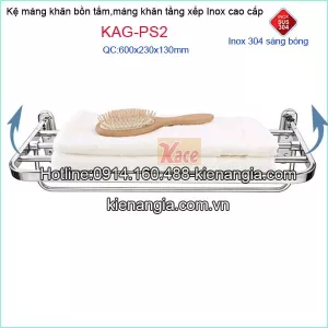 Máng khăn xếp có móc bồn tắm inox 304 Tovashu KAG-PS2