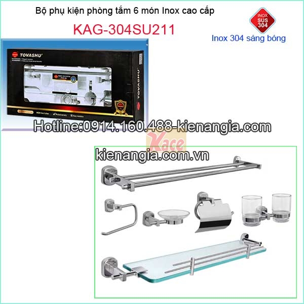 Bộ phụ kiện 6 món phòng tắm TovashuKAG-304SU211