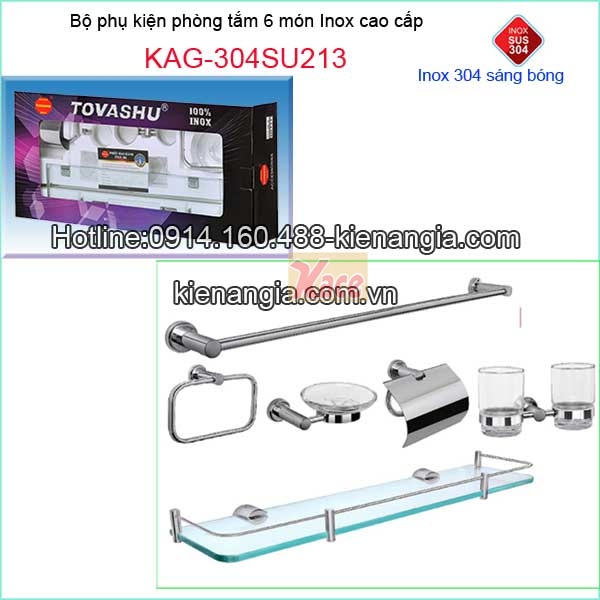 Bộ phụ kiện 6 món phòng tắm TovashuKAG-304SU213