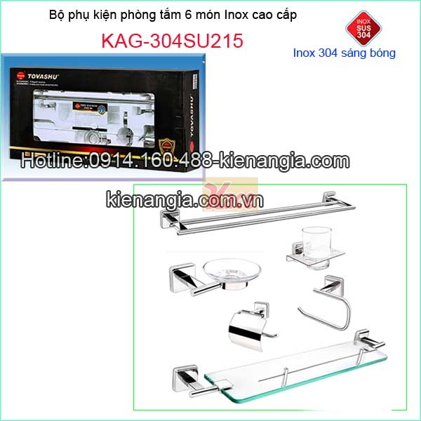 Bộ phụ kiện 6 món phòng tắm Tovashu KAG-304SU215