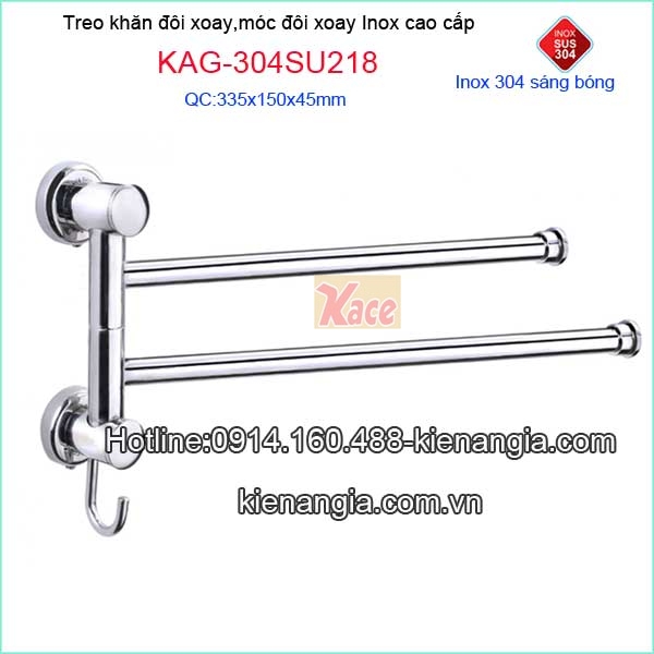 Móc 2 chia xoayTovashu ,thanh treo khăn đôi xoay KAG-SU218