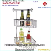 Kệ rổ lưới góc treo 2 tầng Tovashu KAG-304SU241