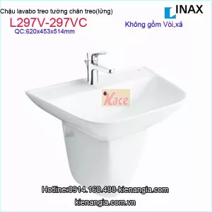 Lavabo treo tường có chân treo INAX L297V-L297VC