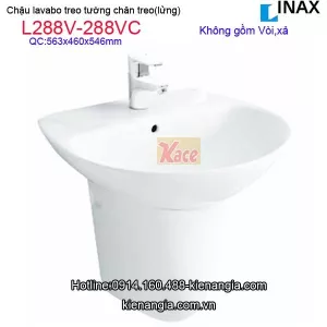 Lavabo treo tường có chân treo INAX L288V-L288VC