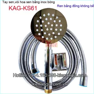 Vòi hoa sen inox bóng,ren bằng đồng KAG-KS61