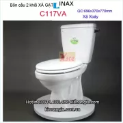 Bồn cầu 2 khối xả gạt INAX,bệt két rời  INAX-C117VA