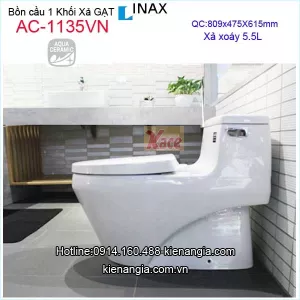 Bồn cầu 1 khối ,bệt két liền Inax AC-1135VN