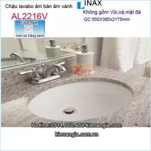 Lavabo âm bàn âm vành Aquaceramic Inax AL2216V