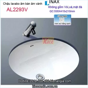 Lavabo âm bàn âm vành Aquaceramic Inax AL2293V