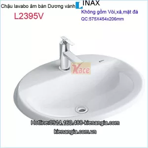 Lavabo rửa mặt  âm bàn dương vành Inax L2395V