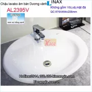 Chậu rửa mặt dương vành Aqua ceramic Inax AL2395V