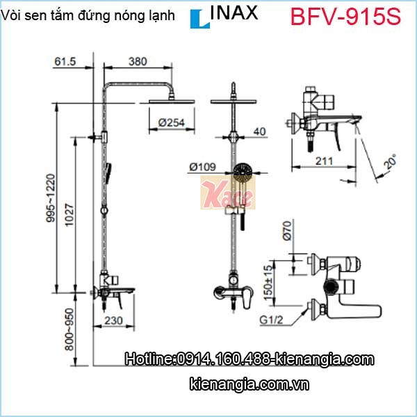 Voi-sen-tam-dung-nong-lanh-sen-cay-Inax-BFV-915S-1