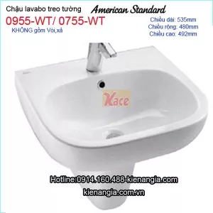Chậu lavabo chân treo American Standard 0955-WT-0755-WT