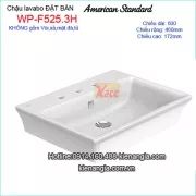Chậu lavabo đặt bàn vuông 3 lỗ American Standard WP-F525-3H