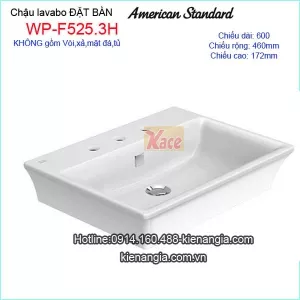 Chậu lavabo đặt bàn vuông 3 lỗ American Standard WP-F525-3H