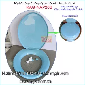 Nắp bồn cầu phổ thông xanh biển KAG-NAP20B