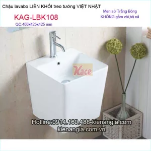 Chậu vuông liền khối treo tường VIỆT NHẬT KAG-LBK108