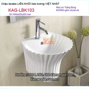Chậu mỹ thuật liền khối treo tường Việt Nhật KAG-LBK103