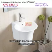 Chậu mỹ thuật liền khối treo tường Việt Nhật KAG-LBK112