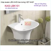 Lavabo liền khối VIỆT NHẬT bằng sứ treo tường KAG-LBK101
