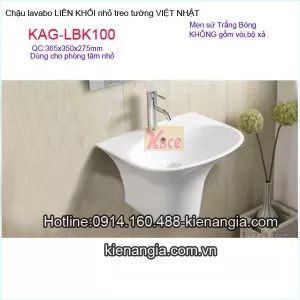 Chậu lavabo liền khối nhỏ treo tường VIỆT NHẬT KAG-LBK100