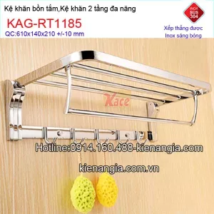 Máng khăn tầng đa năng inox 304 bóng KAG-RT1185