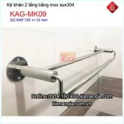 Máng khăn đôi inox nhà tắm KAG-MK09