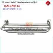 Giá treo khăn 2 tầng Inox phòng tắm KAG-MK14