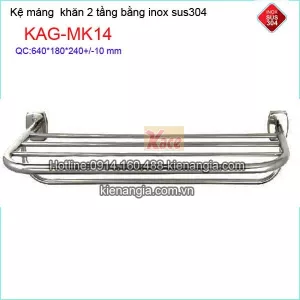 Giá treo khăn 2 tầng Inox phòng tắm KAG-MK14