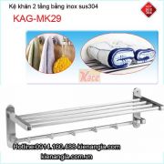 Kệ khăn đa năng có móc bằng inox sus304 KAG-MK29