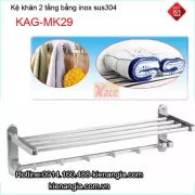Kệ khăn đa năng có móc bằng inox sus304 KAG-MK29