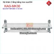 Giá treo khăn 2 tầng inox sus304 KAG-MK30