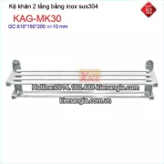 Giá treo khăn 2 tầng inox sus304 KAG-MK30