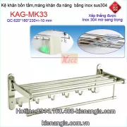 Kệ khăn inox mờ sus304 đa năng KAG-MK33