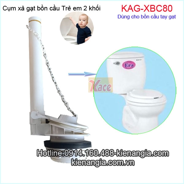 Xả gạt,cụm xả bồn cầu tay gạt trẻ em KAG-XBC80