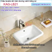 Chậu lavabo chữ nhật âm bàn 56x40 cm KAG-LB21