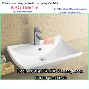 Chậu lavabo vuông đặt bàn,treo tường Việt Nhật IM6416