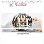 Cầu chắn rác đế VUÔNG  150x150 O90 sus 304 KAG-QC16