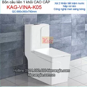 Bồn cầu 1 khối cao cấp xả mạnh KAG-VINA-K05