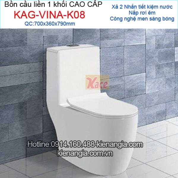 Bồn cầu 1 khối nhà phố giá rẻ KAG-VINA-K08