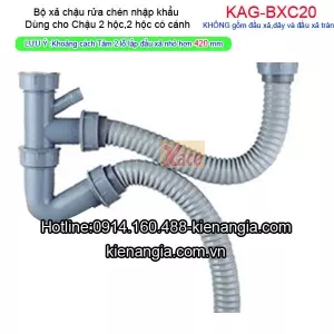Bộ xả chậu rửa chén  2 hộc KAG-BXC20