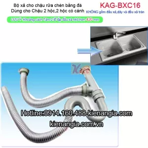 Bộ xả chậu rửa bằng đá 2 hộc KAG-BXC16